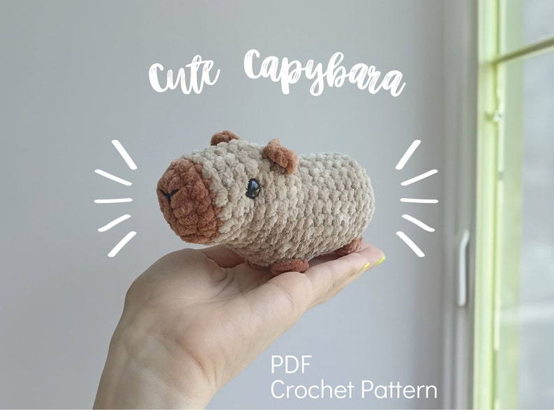 Cute Amigurumi Capybara Crochet Pattern Instant Digital Download image 1