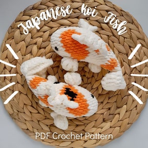 Adorable Plushy Amigurumi Koi Fish Crochet Pattern - Instant Digital Download