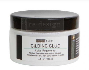 KACHA GILDING GLUE – 1 Jar – 4 Fl Oz (120 Ml) - For use with Kacha Imitation Gold Leaf