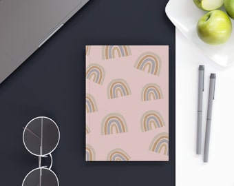 Quaderno con copertina rigida Boho-Arcobaleno rosa