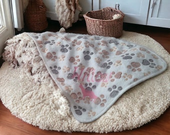 Large Personalised fleece puppy blanket. fleece dog blanket. Cat blanket. Size 104x76cm