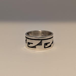 Hopi Terry Wadsworth Sterling Silver Overlay Ring