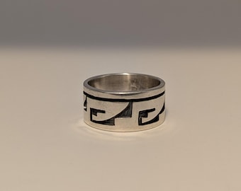 Hopi Terry Wadsworth overlay ring 18号 Hopi Terry Wadsworth overlay ring 18号
