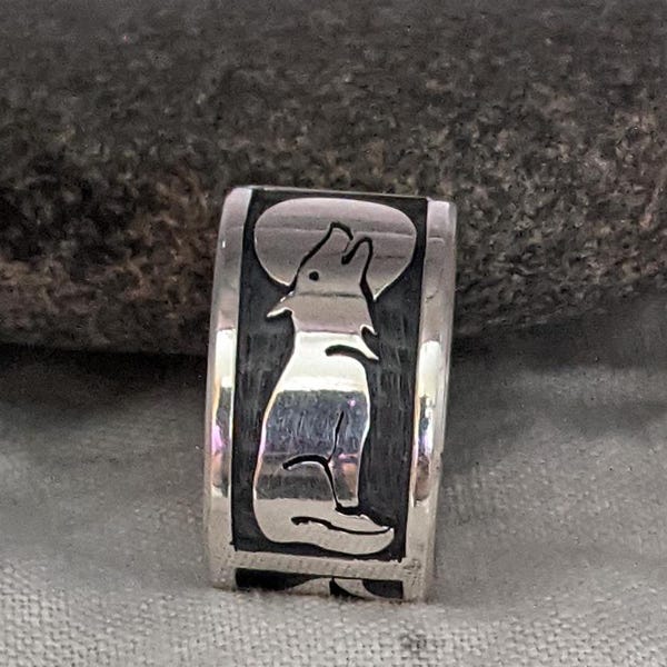 One of a kind Hopi silver overlay ring, size 9.5 (ring #24)
