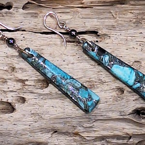 Jasper Gemstone earrings Stone Earrings 925 S Silver Earrings Handmade earrings Boho Style earrings spiritual earrings blue drop earrings
