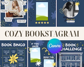 Bookstagram Template Canva | Instagram Carousel | Faceless Reels | Book Review Template | BookTok Social Media