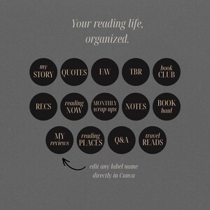 Dark Academia Bookstagram Highlight Covers | Book Lover Instagram Icons Canva Template Bookish Booktok image 2