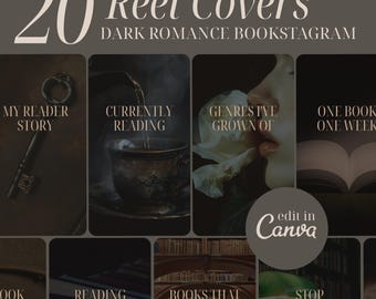 Dark Academia Bookstagram Reel Cover Template | Dark Romance Instagram Reels Covers | Canva Book Lover