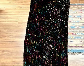 Shiny Colorful Sequins Maxi Skirt for Women 2023