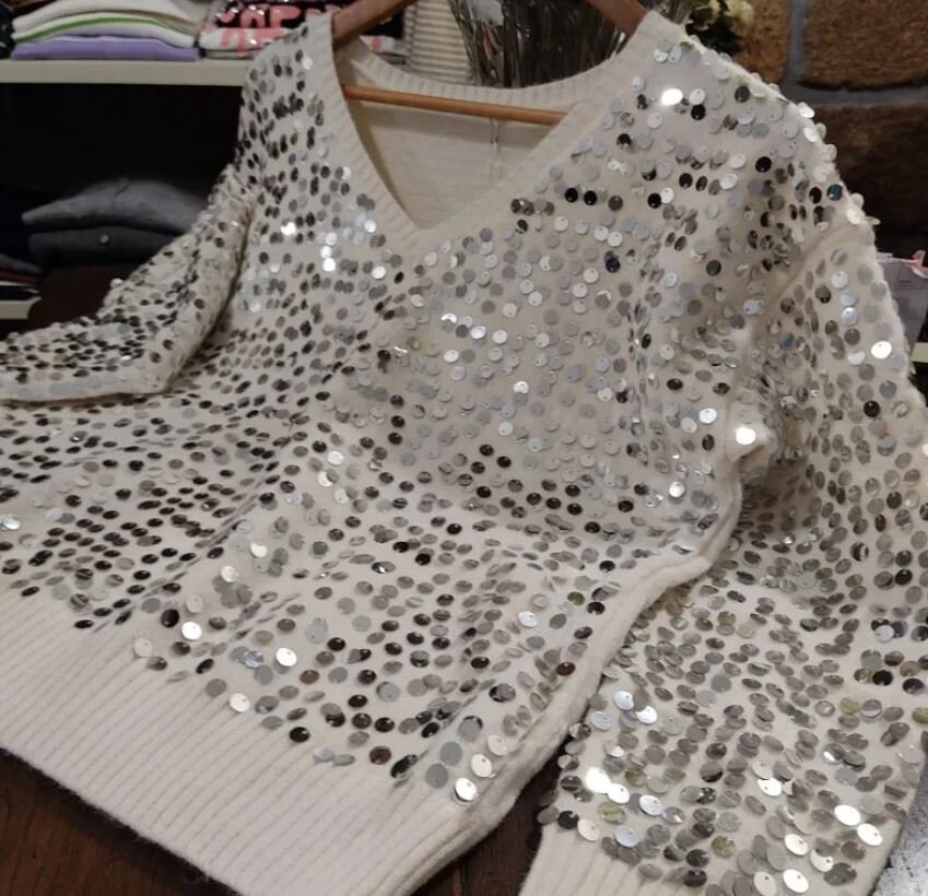 White sparkly hotsell sweater