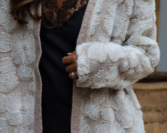 Versatile Open Stitch Lace Floral Cardigan for Women