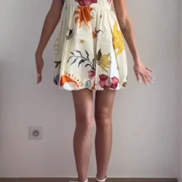 Printed Loose Slip Sleeveless  Mini Dress  for Women