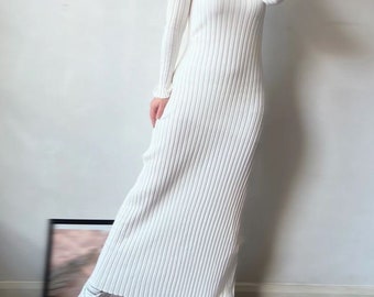 Tight Knit Ribbed Maxi Dresses for Women