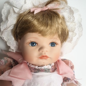 Porcelain Doll &quot;Jessica&quot; 18&quot;(46cm) by Connie Walser Derek, The Hamilton Collection, Vintage Limited Edition Collector’s Porcelain Doll (71)
