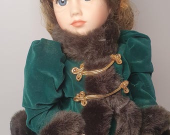 Vintage Porcelain Doll “Catherine Rose” by Franklin Mint Heirloom Porcelain Doll Collection • Limited Edition Collector Doll • Rare Gift(49)