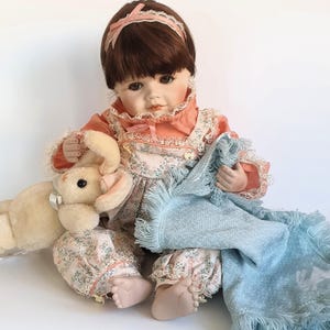 Porzellanpuppe &quot;Sara&quot; 46 cm von Connie Walser Derek, The Hamilton Collection, Vintage Limitierte Sammlerpuppe, 1990 (72)