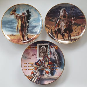 Vintage Porcelain Plates by The Franklin Mint Porcelain and The Hamilton Collection, Limited Edition Decorative Plates, set of 3