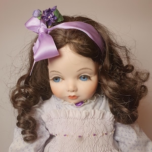 Porcelain Doll &quot;Shy Violet&quot; 16&quot; (41cm) by &#39;&#39;Klowns By Kay&#39;&#39;, The Hamilton Collection, Vintage & RARE Porcelain Doll, 1990 (47)