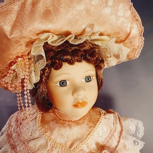 Porcelain Doll &quot;Michelle&quot; 17&quot; (43cm) by The Leonardo Collection, Vintage Limited Edition Collector’s Porcelain Doll (696)