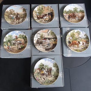 Porcelain Plate set by John L. Chapman, Wedgwood, Life on the Farm Collection, Limited Edition Decorative Plates