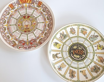 ヴィンテージ ウェッジウッド カレンダープレートセット 1972～1977年