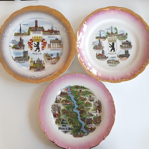 Vintage Decorative Porcelain Plates &quot;Berlin&quot; and &quot;Koln&quot;, set of three German plates