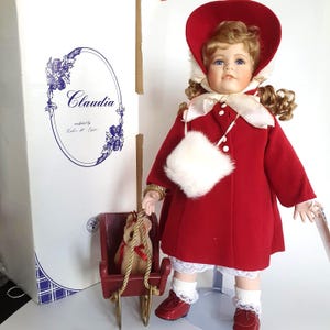 Porcelain Doll &quot;Claudia&quot; 17&quot;(43 cm) by Helen M. Carr, The Hamilton Collection, Vintage Limited Edition Collector’s Doll, 1994, PERFECT (50)