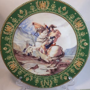 Vintage Decorative Limited Edition Porcelain Plate &quot;Bonaparte Traversant les Alpes&quot;, &quot;Josephine at Napoleon&quot; by d&#39;Arceau-Limoges, 1983