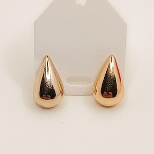 18K Gold Plated Drop Motif Stud Earrings