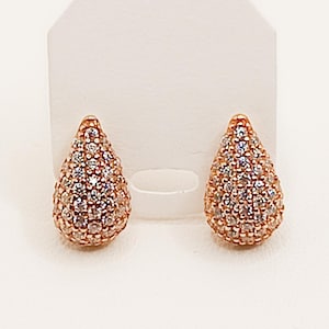 18K Gold Plated Drop Earrings Zirconium Oxide Clear Stone 18K Gold Plated Drop Earrings Zirconium Oxide Clear Stone