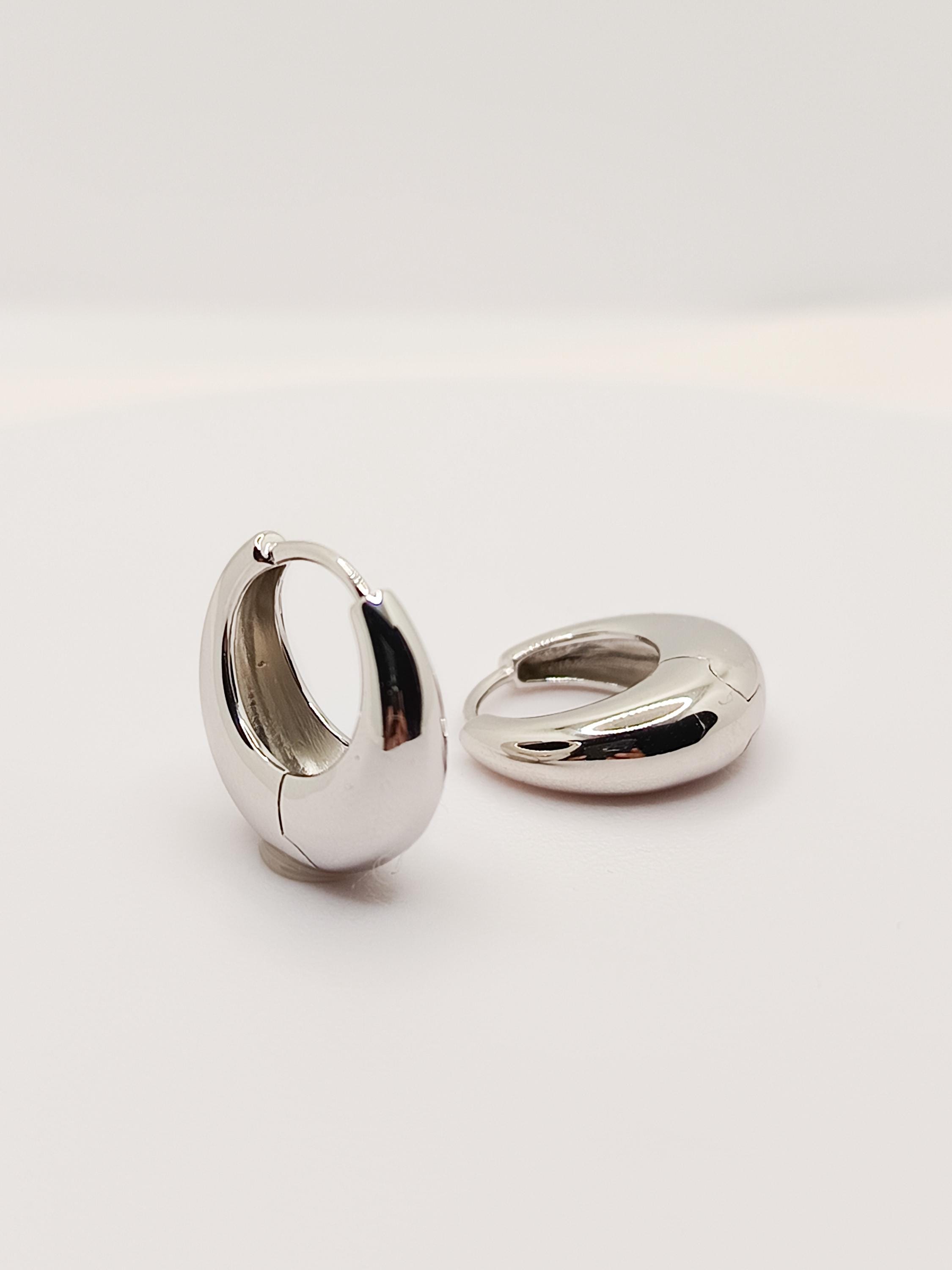 Boucles D'oreilles Créoles Tube 3 Cm - Argent Massif 925/1000 - Bijoux Femme Neuf Avec étiquettes