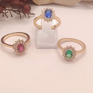 Diana Gold Plated Cubic Zirconia Ring