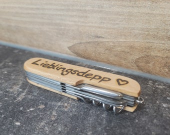 Multitool Holz personalisiert | Taschenmesser | handgebrannt