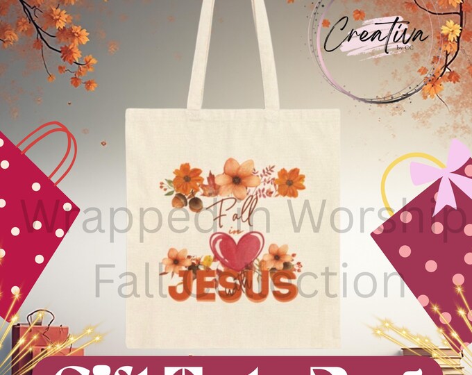 Christian Fall Tote Bag – Blessed Floral Canvas Bag – Faith Gift for Women, Bible Study, or Church