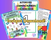 Number Focus- My Learning Numbers Coloring Book for Autistic Kids - Instant Download!