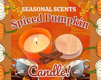 Hand-Poured Spiced Pumpkin Candle – Cozy Fall Beeswax Blend – Autumn Home Fragrance, Warm Seasonal Scent