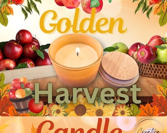 Golden Harvest Beeswax Candle – Handmade Fall Aroma Candle – Cozy Autumn Scent, Warm Home Fragrance, Gift for Her