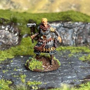 Hand Painted Human Female Fighter Miniature