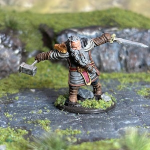 Hand Painted Dwarf Male Barbarian/Fighter Miniature