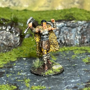 Hand Painted Human Female Barbarian Miniature