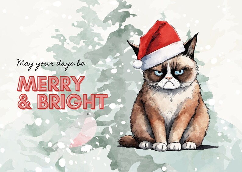 Grumpy Cat Holiday Card - Etsy