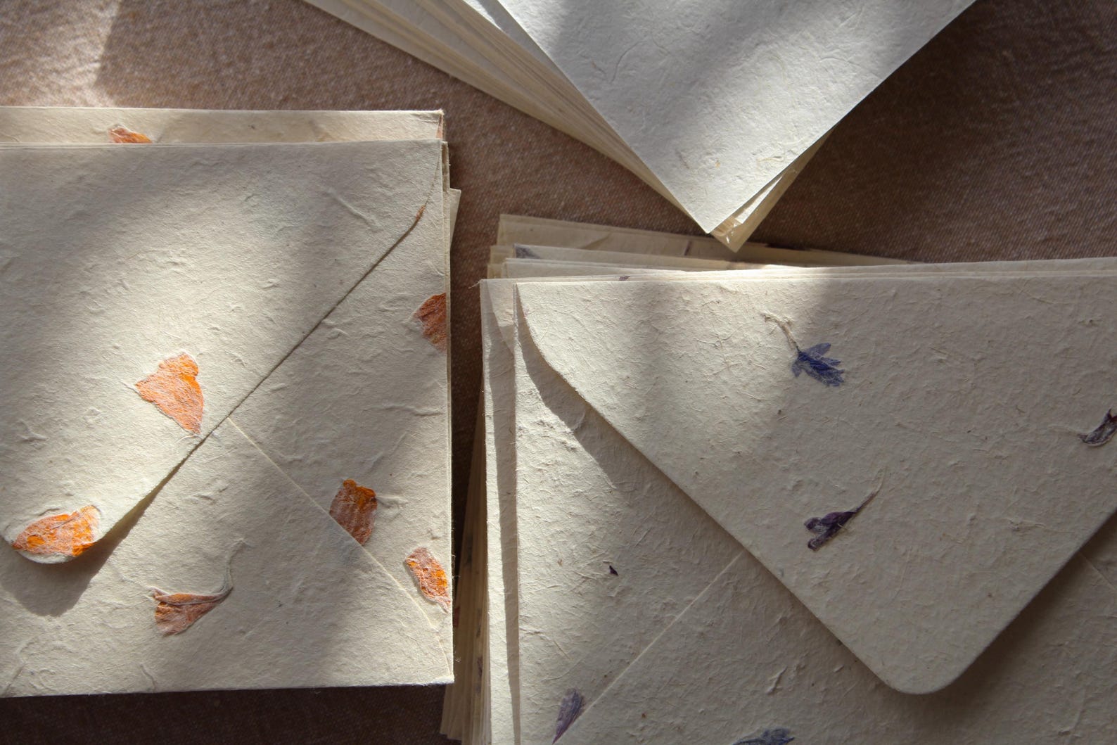 Floral Paper Envelopes with Pressed Flowers