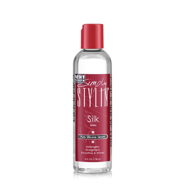 Simply Stylin' Silk Serum - Anti-Frizz Hair Product - Heat Protectant for Hair - Pure Silicone Serum - Detangler Hair Serum - 4 fl oz.