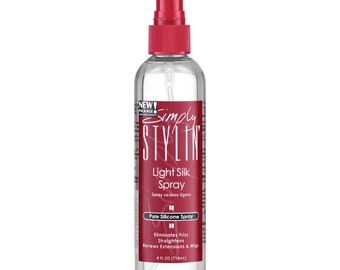 Simply Stylin' Light Silk Spray - Anti-kroeshaar Pure siliconen hittebeschermende producten voor vrouwen Ontklitter en synthetische pruik 4 fl oz.