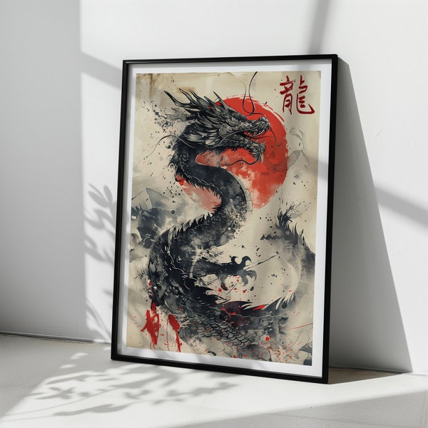 Année du Dragon - Affiche - Toile - Displate