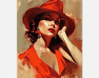 Affiche Vintage Style Woman - Premium Matte Paper Poster