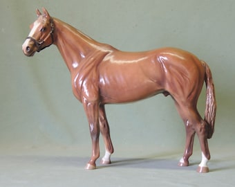Thoroughbred Chestnut - Ceramic Horse Figurine - 31cm Long x 29cm High - Cheval Ceramics