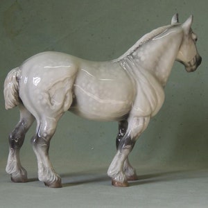 Grey Percheron - Ceramic Horse Figurine - 25cm High - 21cm Long - Cheval Ceramics image 4