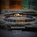 FARAOS \u2013 Lapis Lazuli & Gold Hematite Men\u2019s Bracelet, Handmade in Italy product logo