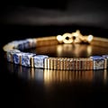 Men\u2019s Lapis Lazuli Bracelet \u2013 Dark Blue Stone Bracelet with Gold Hematite \u2013 Handmade in Italy - FARAOS - product logo